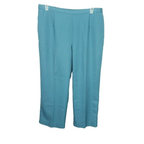 ALFRED DUNNER Woman's Pull On CLASSIC FIT PANTS Size 20 W Peacock Blue‎ Green - Picture 1 of 8